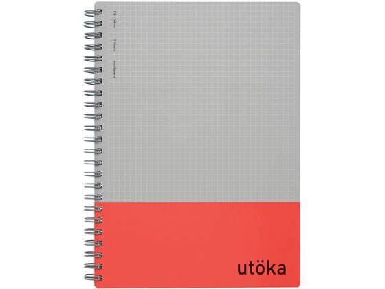 マルマン ウトカ リングノート 4mm方眼罫 A5 90枚 レッド N460-01 1冊（ご注文単位1冊）【直送品】