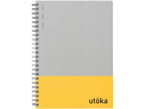 マルマン ウトカ リングノート 4mm方眼罫 A5 90枚 イエロー N460-04 1冊（ご注文単位1冊）【直送品】