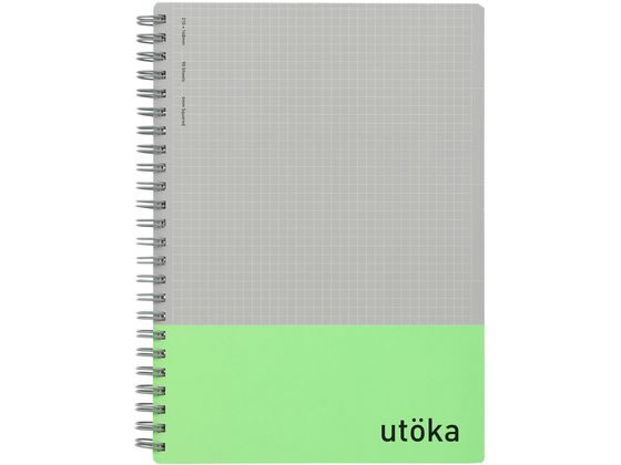 マルマン ウトカ リングノート 4mm方眼罫 A5 90枚ライトグリーン N460-33 1冊（ご注文単位1冊）【直送品】