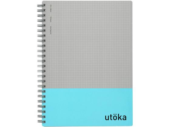 マルマン ウトカ リングノート 4mm方眼罫 A5 90枚 ライトブルー N460-52 1冊（ご注文単位1冊）【直送品】