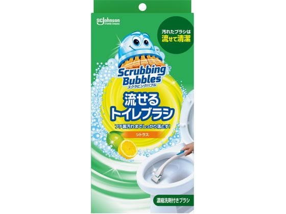 ジョンソン 流せるトイレブラシ 本体＋替ブラシ4個 シトラス 1セット（ご注文単位1セット）【直送品】