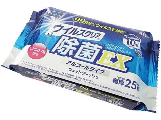 Life-do.Plus リファイン ウイルスクリア除菌EX 極厚大判ウェットティッシュ 1パック（ご注文単位1パック）【直送品】