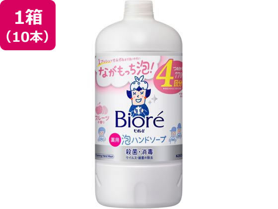 KAO ビオレu 泡ハンドソープ フルーツの香り 詰替用 770ml 10本 1箱（ご注文単位1箱）【直送品】