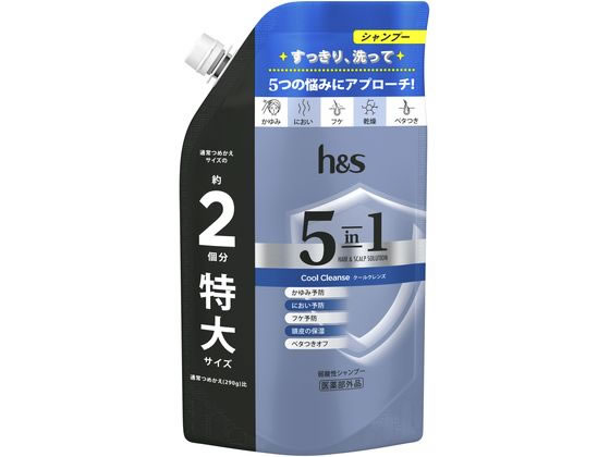 P&G h&s 5in1 クールクレンズシャンプー 替 560g 1パック（ご注文単位1パック）【直送品】