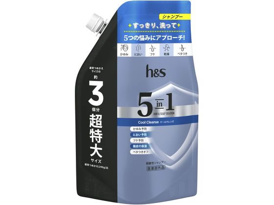 P&G h&s 5in1 クールクレンズシャンプー 替 850g 1パック（ご注文単位1パック）【直送品】