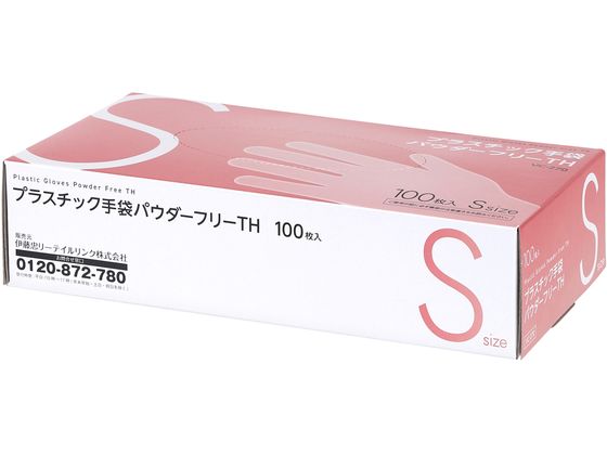 伊藤忠リーテイルリンク プラスチック手袋 パウダーフリー S100枚 VC-270 1箱（ご注文単位1箱）【直送品】