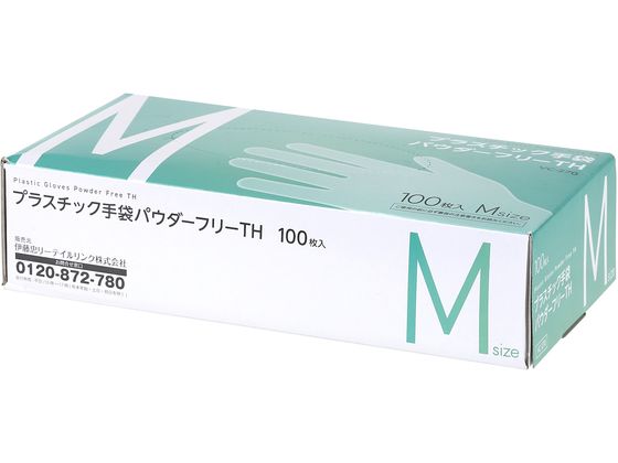 伊藤忠リーテイルリンク プラスチック手袋 パウダーフリー M100枚 VC-270 1箱（ご注文単位1箱）【直送品】