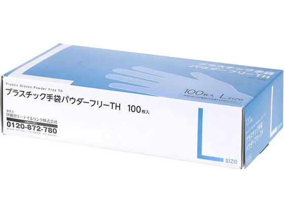 伊藤忠リーテイルリンク プラスチック手袋 パウダーフリー L100枚 VC-270 1箱（ご注文単位1箱）【直送品】