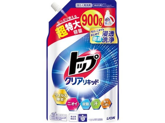 ライオン トップ クリアリキッド つめかえ用 超特大 900g 1個（ご注文単位1個）【直送品】