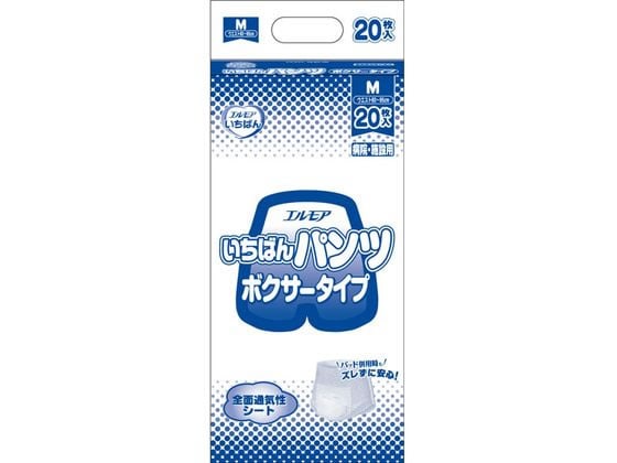 カミ商事 エルモアいちばん パンツ ボクサータイプ M 20枚 1パック（ご注文単位1パック）【直送品】