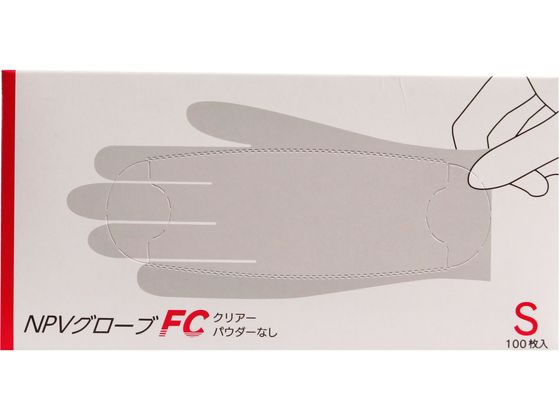 ファーストレイト NPVグローブ FC クリア Sサイズ 100枚 FR-6691 1箱（ご注文単位1箱）【直送品】