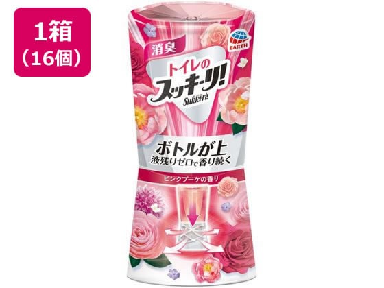 アース製薬 トイレのスッキーリ! ピンクブーケの香り 400mL 16個 1箱（ご注文単位1箱）【直送品】