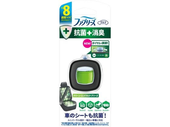 P&G ファブリーズ クルマ イージークリップ 抗菌クリーン・エメラルド・ブリーズ 1個（ご注文単位1個）【直送品】