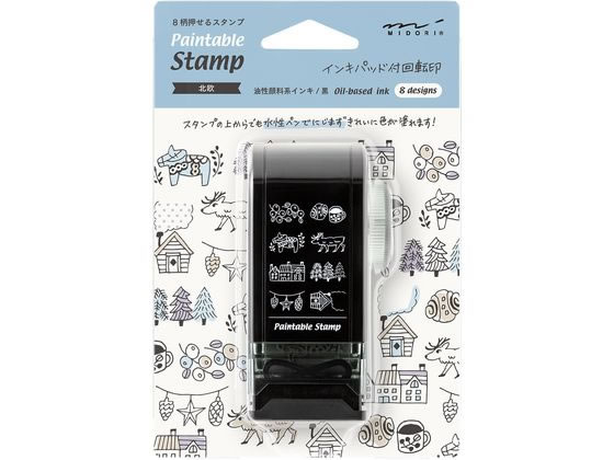 ミドリ(デザインフィル) スタンプ 回転印 ダイヤル 北欧柄 35585006 1個（ご注文単位1個）【直送品】