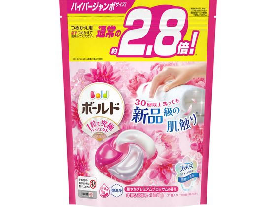 P&G ボールドジェルボール4D プレミアムブロッサム 詰替 31個入 1袋（ご注文単位1袋）【直送品】