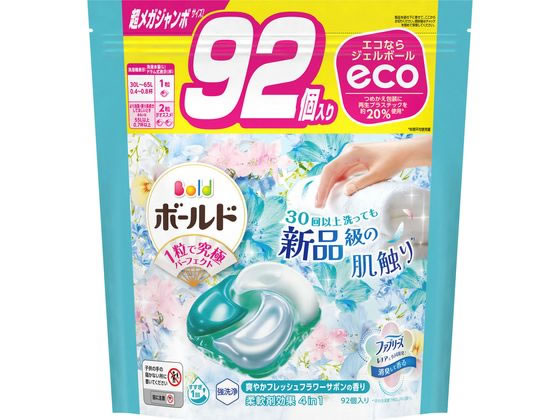 P&G ボールドジェルボール4D フレッシュフラワーサボン 詰替 92個入 1袋（ご注文単位1袋）【直送品】