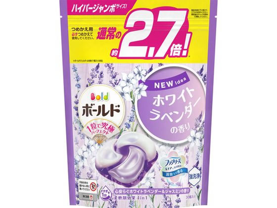 P&G ボールドジェルボール4D ホワイトラベンダー&ジャスミン 詰替 30個 1袋（ご注文単位1袋）【直送品】