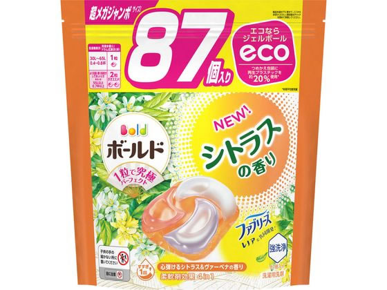 P&G ボールドジェルボール4D シトラス&ヴァーベナ 詰替 87個入 1袋（ご注文単位1袋）【直送品】