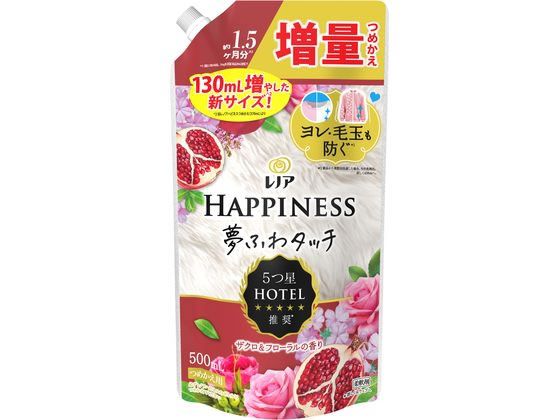 P&G レノア ハピネス 夢ふわタッチ ザクロ&フローラル 詰替 500mL 1個（ご注文単位1個）【直送品】