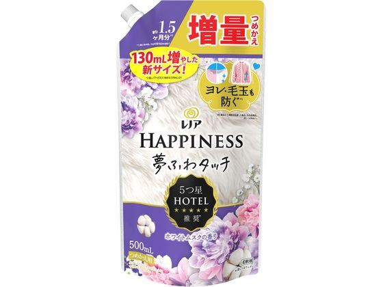 P&G レノア ハピネス 夢ふわタッチ ホワイトムスク 詰替 500mL 1個（ご注文単位1個）【直送品】