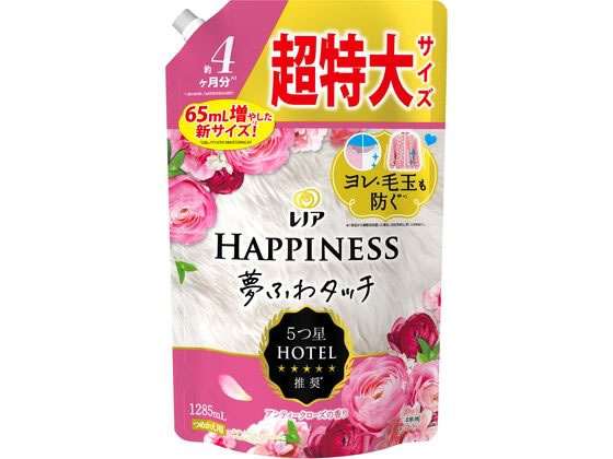 P&G レノア ハピネス 夢ふわタッチ アンティークローズ 詰替 1285mL 1個（ご注文単位1個）【直送品】