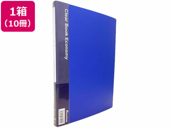 Forestway クリヤーブック エコノミー A4 20ポケット 青 10冊 1箱（ご注文単位1箱）【直送品】