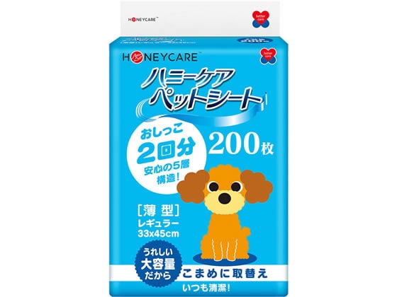 ユニフリー ハニーケア ペットシート 薄型 レギュラータイプ200枚 HND-200 1個（ご注文単位1個）【直送品】