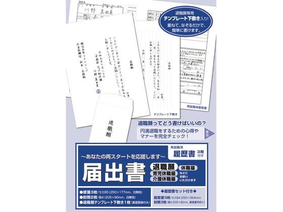 ササガワ 届出書 履歴書付 44-501 1ｾｯﾄ（ご注文単位1ｾｯﾄ）【直送品】