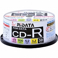 RiDATA データ用CD-R 700MB 1-52倍速 ホワイトワイドプリンタブル スピンドルケース CD-R700EXWP.30RT C 30枚/袋（ご注文単位1袋）【直送品】