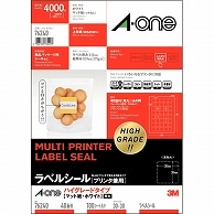 エーワン ラベルシール［プリンタ兼用］ ハイグレードタイプ マット紙・ホワイト A4 40面 30×30mm 四辺余白付 角丸 76240 100枚/冊（ご注文単位1冊）【直送品】