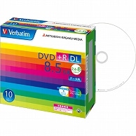 バーベイタム データ用DVD＋R DL 8.5GB 8倍速 ワイドプリンタブル 5mmスリムケース DTR85HP10V1 10枚/袋（ご注文単位1袋）【直送品】