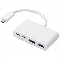 エレコム USB Type-Cコネクタ搭載USBハブ(PD対応) ホワイト U3HC-A424P10WH 1個（ご注文単位1個）【直送品】