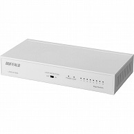 バッファロー Giga対応 スイッチングハブ 金属筐体 電源内蔵 8ポート ホワイト LSW6-GT-8NS/WH 1台（ご注文単位1台）【直送品】