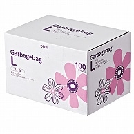 TANOSEE 丸底耳付ゴミ袋 乳白半透明 L BOXタイプ 100枚/箱（ご注文単位1箱）【直送品】