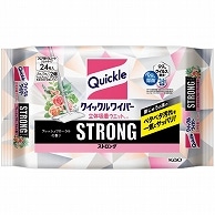 花王 クイックルワイパー 立体吸着ウエットシート ストロング フレッシュフローラルの香り 24枚 3袋/箱（ご注文単位1箱）【直送品】