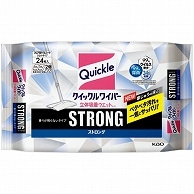 花王 クイックルワイパー 立体吸着ウエットシート ストロング 香りが残らないタイプ 24枚 3袋/箱（ご注文単位1箱）【直送品】