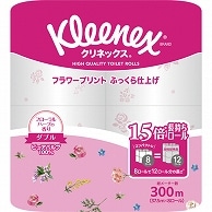 日本製紙クレシア クリネックス コンパクト フラワープリント ダブル 芯あり 37.5m 香り付き 64ロール/箱（ご注文単位1箱）【直送品】