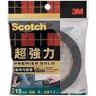 3M スコッチ 超強力両面テープ プレミアゴールド 自動車内装用 15mm×4m SCR-15R 1巻（ご注文単位1巻）【直送品】