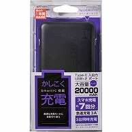 オウルテック 20000mAh リチウムポリマーモバイルバッテリー ブラック OWL-LPB20001-BK 1個（ご注文単位1個）【直送品】