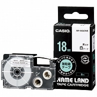 カシオ NAME LAND キレイにはがせて下地がかくせる強粘着テープ 18mm×8m 白/黒文字 XR-18GCWE 1個（ご注文単位1個）【直送品】