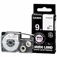 カシオ NAME LAND キレイにはがせて下地がかくせる強粘着テープ 9mm×8m 白/黒文字 XR-9GCWE 1個（ご注文単位1個）【直送品】