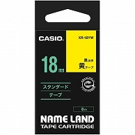 カシオ NAME LAND スタンダードテープ 18mm×8m 黄/黒文字 XR-18YW 1個（ご注文単位1個）【直送品】