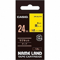 カシオ NAME LAND マグネットテープ 24mm×1.5m 黄/黒文字 XR-24JYW 1個（ご注文単位1個）【直送品】