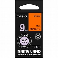 カシオ NAME LAND 蛍光テープ 9mm×5.5m 蛍光オレンジ/黒文字 XR-9FOE 1個（ご注文単位1個）【直送品】