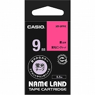 カシオ NAME LAND 蛍光テープ 9mm×5.5m 蛍光ピンク/黒文字 XR-9FPK 1個（ご注文単位1個）【直送品】