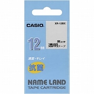 カシオ NAME LAND 抗菌テープ 12mm×5.5m 透明/黒文字 XR-12BX 1個（ご注文単位1個）【直送品】