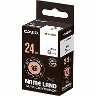 カシオ NAME LAND 油の付いている面にもしっかりはれるテープ 24mm×5.5m 白/黒文字 XR-24TRWE 1個（ご注文単位1個）【直送品】