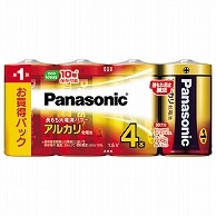 パナソニック アルカリ乾電池 単1形 LR20XJ/4SW 4本/袋（ご注文単位1袋）【直送品】