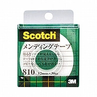 3M スコッチ メンディングテープ 810 小巻 12mm×30m クリアケース入 810-1-12C 1巻（ご注文単位1巻）【直送品】