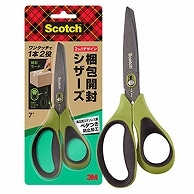 3M スコッチ 梱包開封シザーズ ベタつき防止加工 7インチ 刃渡り70mm グリーン 1487NS-J 1本（ご注文単位1本）【直送品】